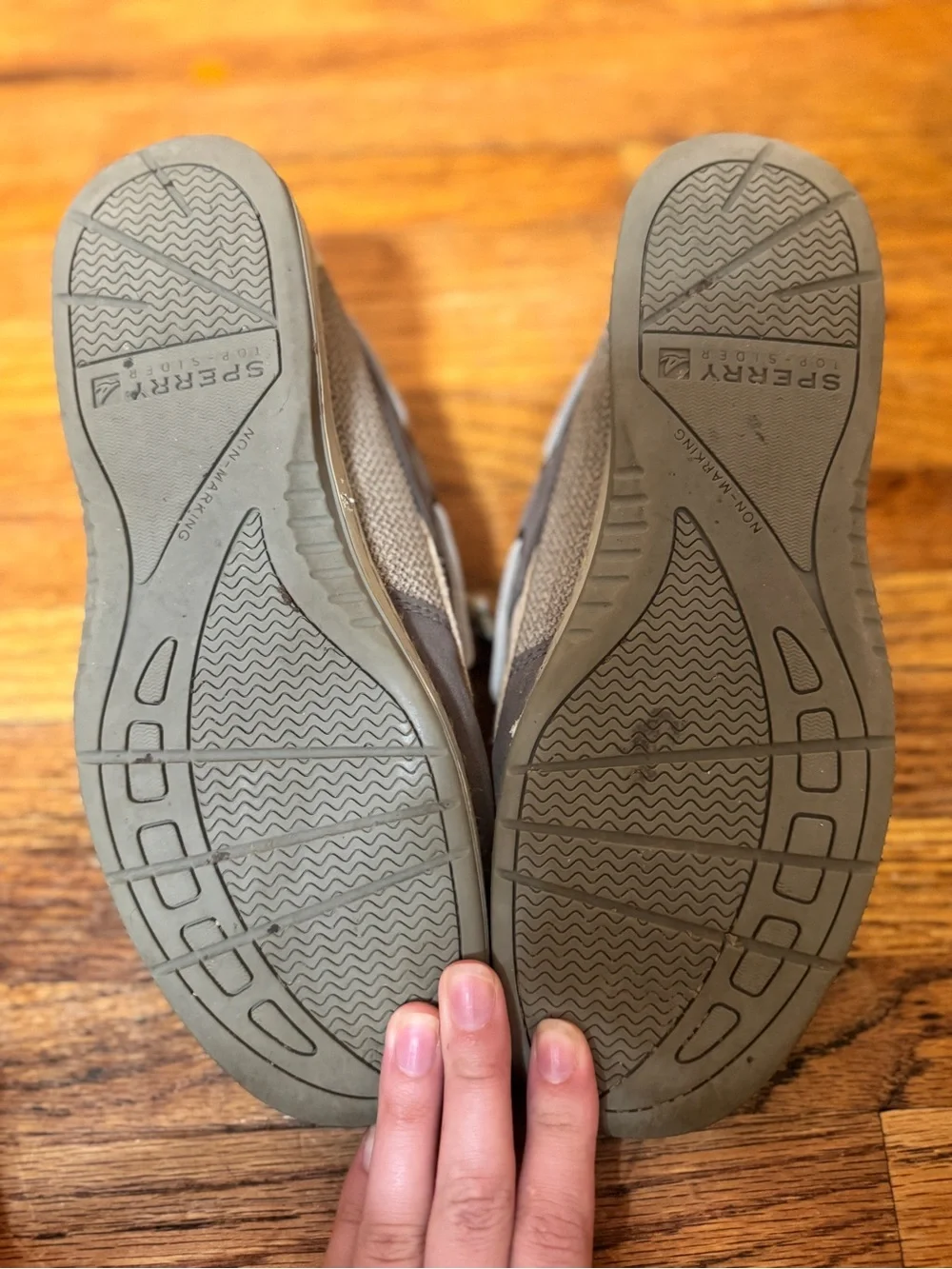 Sperry Gray Suede Deck Shoes with White Accents